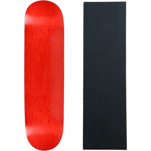  Moose Skateboard Deck Pro 7-Ply Canadian Maple Stained RED with Griptape