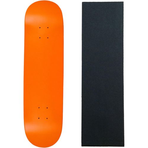  Moose Skateboard Deck Pro 7-Ply Canadian Maple NEON Orange with Griptape