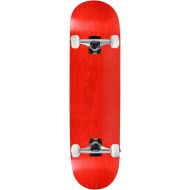Moose Complete Skateboard Stained RED 7.5 Silver/White Assembled