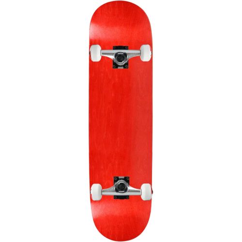  Moose Complete Skateboard Stained RED 7.5 Silver/White Assembled