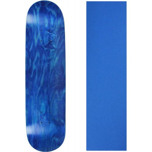  Moose Skateboard Deck Pro 7-Ply Canadian Maple Stained Blue with Griptape