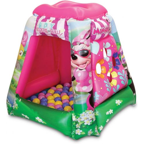  [아마존베스트]Minnie Mouse Happy Helpers On Call Ball Pit, 1 Inflatable & 20 Sof-Flex Balls, Pink, 37W x 37D x 34H