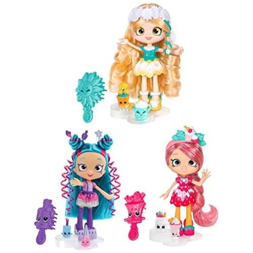  Moose Toys Shopkins Shoppies Girls Day Out Set of 3 Dolls Daisy Petals, Lucy Smoothie, Polli Polish