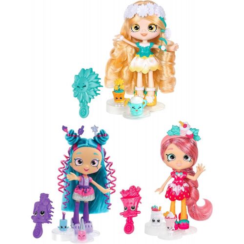  Moose Toys Shopkins Shoppies Girls Day Out Set of 3 Dolls Daisy Petals, Lucy Smoothie, Polli Polish