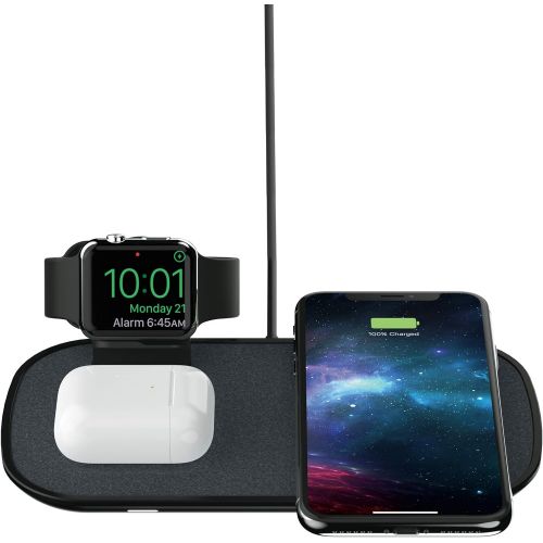  mophie 3 in 1 Wireless Charge Pad - Qi Wireless Charging Pad for Apple iPhone, Airpods, and Apple Watch - Black