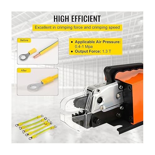  Vevor Pneumatic Crimper Plier Machine AM-10, Air Powered Wire Terminal Crimping Machine Crimping Up to 16mm2, Pneumatic Crimping Tool 0.4-1Mpa, for Many Kinds of Terminals - Amazon.com