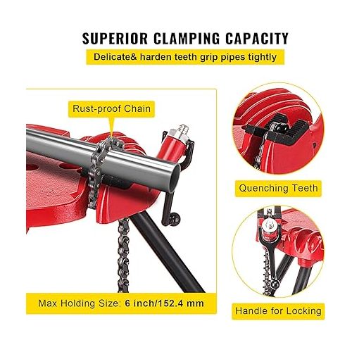  Mophorn 460-6 Tripod Pipe Chain Vise 1/8