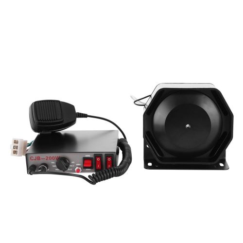  [아마존베스트]Mophorn 200W Siren Bundle 8 Tones Emergency Warning Siren with PA Speaker MIC System Vehicle Siren Box Fit for Police, Ambulance, Fire Fighting and Engineer Vehicles