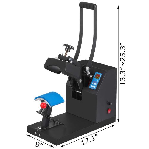  Mophorn Hat Press Machine 3.5X5.9 Inch Cap Press Heat Press Machine Professional Transfer Hat Press with 12000 Hours Life Digital LCD Timer and Temperature Control (350W)