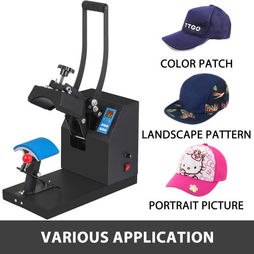  Mophorn Hat Press Machine 3.5X5.9 Inch Cap Press Heat Press Machine Professional Transfer Hat Press with 12000 Hours Life Digital LCD Timer and Temperature Control (350W)