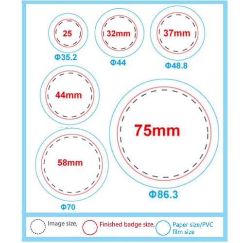  Mophorn Button Maker Button Maker Machine Button Badge Maker 1 Inch 25mm Aluminum Frame 500 Parts Circle Cutter (500pcs 1inch)