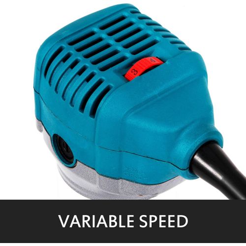  Mophorn Compact Router 1.25HP with Fixed Plunge and Offset Base, Variable Speed Wood Router Kit Max Torque 30,000 RPM For Woodworking & Furniture Manufacturing