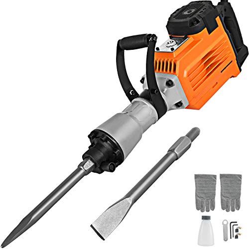  Mophorn 3600W Electric Demolition Hammer Heavy Duty Concrete Breaker 1800 BPM Jack Hammer Demolition Drills with Flat Chisel Bull Point Chisel (3600 W)