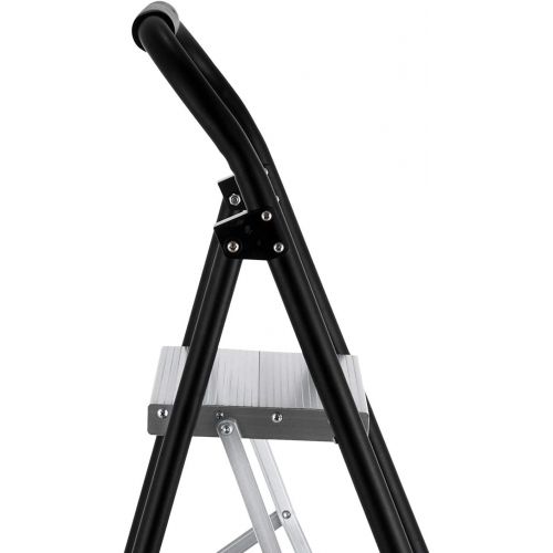  Mophorn Step Ladder 2-in-1 Convertible Aluminum Folding Step Ladder 175LBS Hand Truck Cart Dolly with Two Wheels (3-Steps)