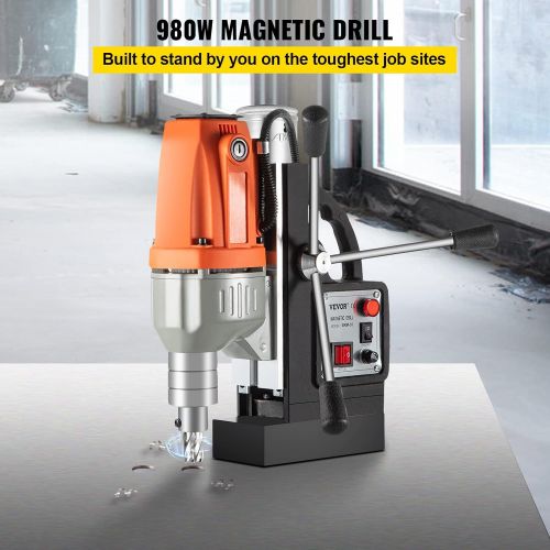  [아마존베스트]Mophorn 980W Magnetic Drill Press with 1-1/3 Inch (35mm) Boring Diameter Magnetic Drill Press Machine 2700 LBS Magnetic Force Magnetic Drilling System 680 RPM Portable Electric Mag