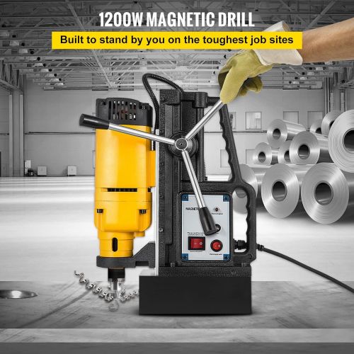  [아마존베스트]Mophorn 1200W Magnetic Drill Press with 9/10 Inch (23mm) Boring Diameter Magnetic Drill Press Machine 2920 Lbs Magnetic Force Magnetic Drilling System 500RPM Portable Electric Magn