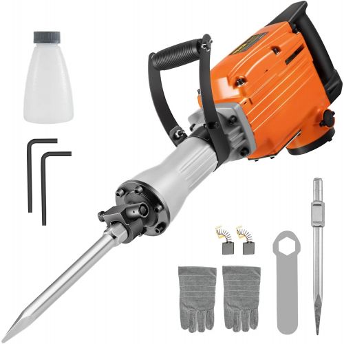  [아마존베스트]Mophorn 2200W Electric Demolition Hammer Heavy Duty Concrete Breaker 1400 BPM Jack Hammer Demolition Drills with Flat Chisel Bull Point Chisel (2200 W)