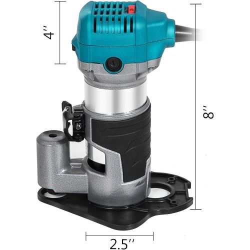  [아마존베스트]Mophorn 1.25HP Compact Router Kit Max Torque 30,000RPM Variable Speed Router With Fixed Base, Plunge Base and Offset Base For Woodworking & Furniture Manufacturing