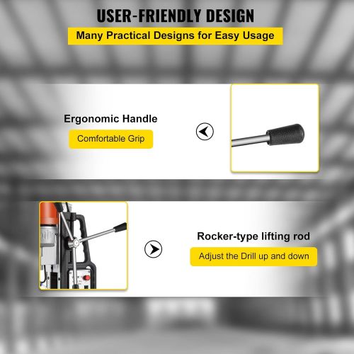  Mophorn 1550W MD50 Magnetic Drill 500 RPM Spindle Speed Electric Magnetic Drilling System with 2 Inch Boring Diameter and 2900 LBS Magnet Force