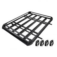 Mophorn Roof Basket Universal Aluminum Roof Rack Basket 63x40 Inch Roof Mounted Cargo Rack for Car Top Luggage Traveling SUV Holder