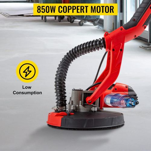  Mophorn Drywall Sander 850W, Variable Speed Wall Sander 800-1750RPM with 12 Sand Pads, Electric Drywall Sander Foldable Sheetrock Sander with Extendable Handle, 2M Dust Hose and Wo