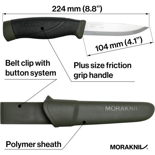  [아마존베스트]Morakniv Companion Heavy Duty Knife with Sandvik Carbon Steel Blade, 0.125/4.1-Inch