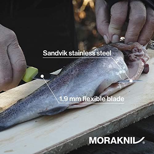  [아마존베스트]Morakniv Adults Fishing Comfort Fillet 155, Sandvik Steel TPE Handle, Plastic Sheath Anglers Filleting Knife Knives, Multicolour, One Size