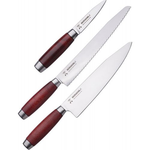  Morakniv Classic 1891 3-Piece Stainless Steel Kitchen Knife Set with Chef’s Knife, Bread Knife, and Paring Knife