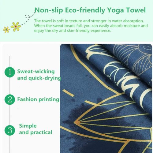  [아마존베스트]Morbuy-Shop Hot Yoga Towel, Morbuy Microfibre Yoga Towel 63 cm x 185 cm Non-Slip Fitness Towel Soft Breathable Non-Slip Yoga Towel for Fitness Training