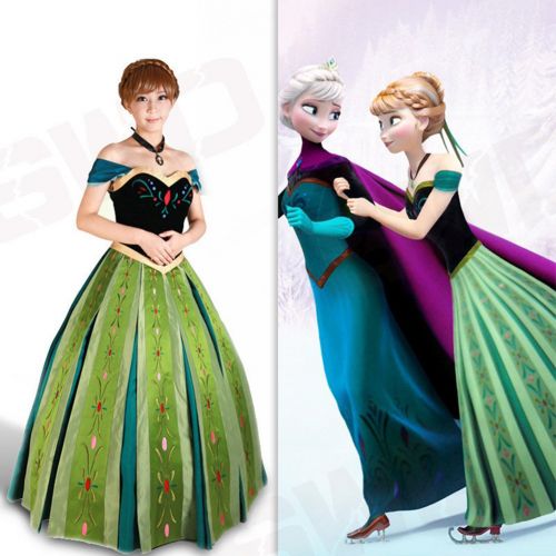  Mordarli Womens Frozen Princess Anna Dress Cosplay Costume Fancy Dress