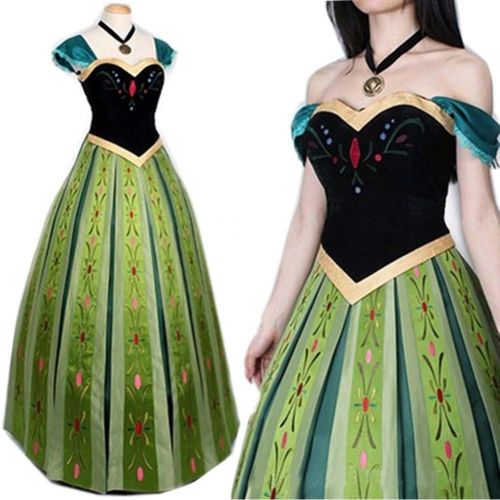  Mordarli Womens Frozen Princess Anna Dress Cosplay Costume Fancy Dress