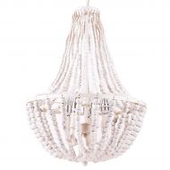 Beaded Chandelier, Morden Fort White Beaded Chandelier 5 Lights for Living Room/Bed Room/Dining Room