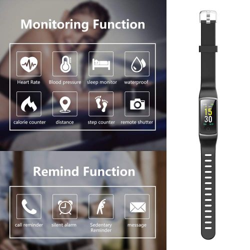  MoreFit moreFit Waterproof Activity Tracker, Fitness Tracker Color Screen Smart Watch, Blood Pressure Watch with Sleep Monitors, Heart Rate Calorie Pedometers Call/SMS Alert for Women Men