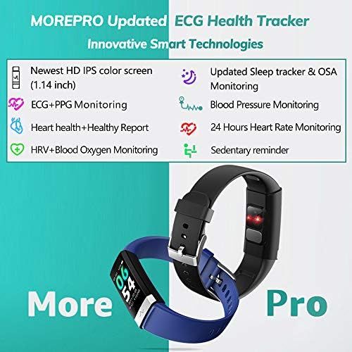  MorePro Heart Rate Monitor Blood Pressure Fitness Activity Tracker with Low O2 Reminder, IP68 Waterproof Smart Watch with HRV Sleep Health Monitor Smartwatch for Android iOS Phones