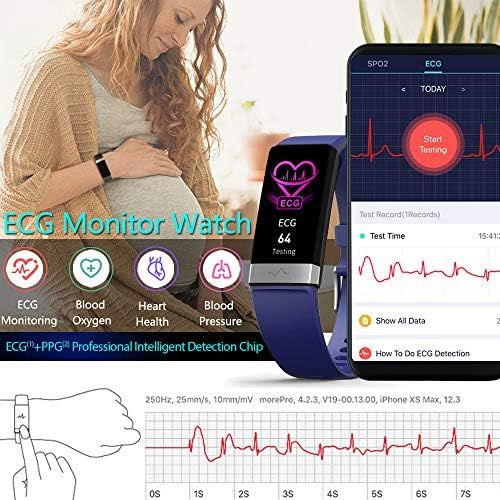  MorePro Heart Rate Monitor Blood Pressure Fitness Activity Tracker with Low O2 Reminder, IP68 Waterproof Smart Watch with HRV Sleep Health Monitor Smartwatch for Android iOS Phones