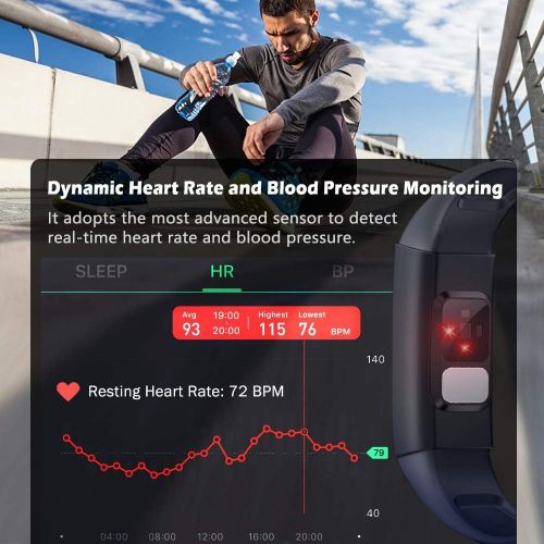  MorePro Heart Rate Monitor Blood Pressure Fitness Activity Tracker with Low O2 Reminder, IP68 Waterproof Smart Watch with HRV Sleep Health Monitor Smartwatch for Android iOS Phones