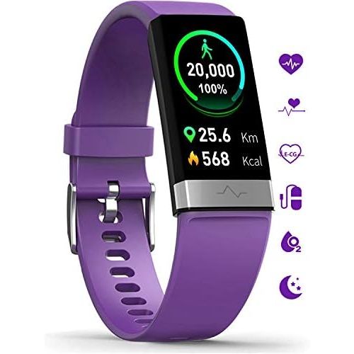  MorePro Fitness Activity Tracker Heart Rate Blood Pressure Monitor, IP68 Wateproof Smart Watch with Blood Oxygen HRV Health Sleep Tracking, Smartwatch Calorie Counter Pedometer for