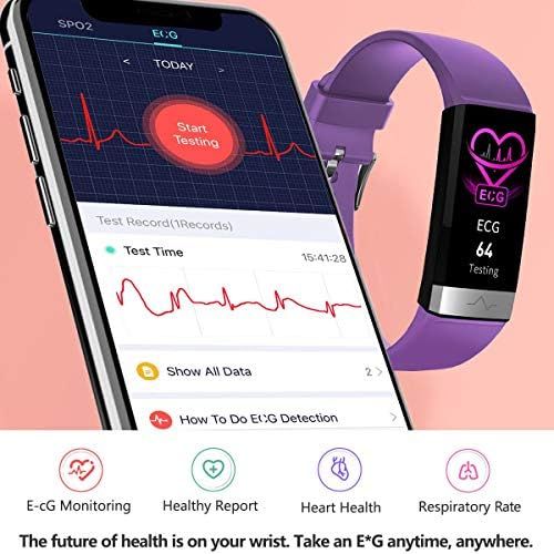  MorePro Fitness Activity Tracker Heart Rate Blood Pressure Monitor, IP68 Wateproof Smart Watch with Blood Oxygen HRV Health Sleep Tracking, Smartwatch Calorie Counter Pedometer for