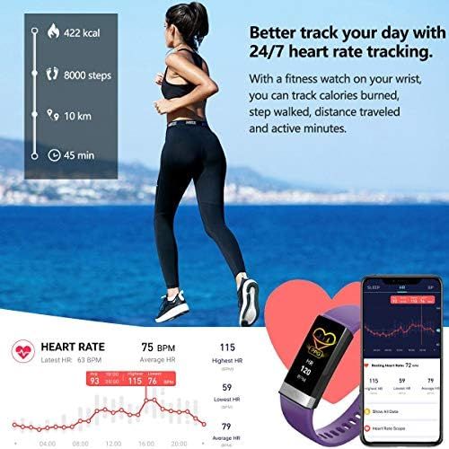  MorePro Fitness Activity Tracker Heart Rate Blood Pressure Monitor, IP68 Wateproof Smart Watch with Blood Oxygen HRV Health Sleep Tracking, Smartwatch Calorie Counter Pedometer for