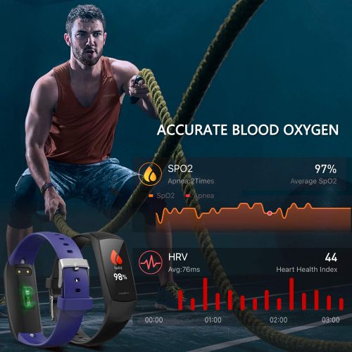  MorePro HRV Fitness Tracker Heart Rate, Activity Tracker with Blood Oxygen Monitor, Waterproof Pedometer Smart Watch with Sleep Monitor, Step & Calorie Counter for Women Men