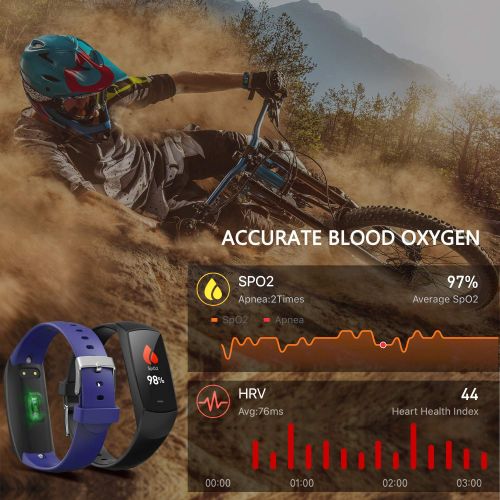  MorePro HRV Fitness Tracker with Heart Rate Blood Oxygen Saturation Monitor SpO2, Waterproof Color Screen Activity Health Trackers with Sleep Tracking Calorie Step Counter Pedomete