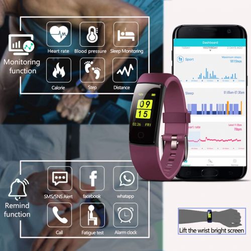  MorePro Fitness Tracker Waterproof Activity Tracker with Heart Rate Blood Pressure Monitor, Color Screen Smart Bracelet with Sleep Tracking Calorie Counter, Pedometer Watch for Kid