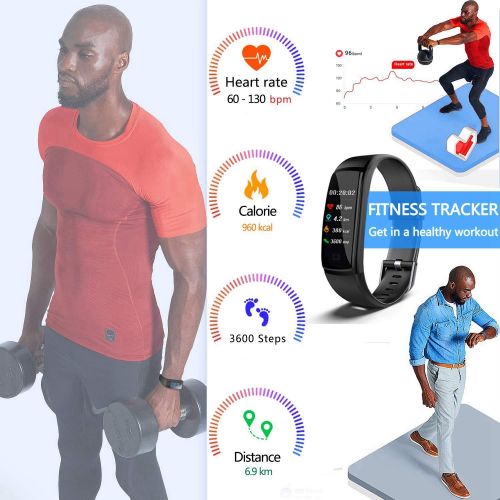  MorePro Fitness Tracker HR Waterproof Activity Tracker Watch with Heart Rate Blood Pressure Monitor, Color Screen Smart Wristband Pedometer, Sleep Tracking Calorie Counter