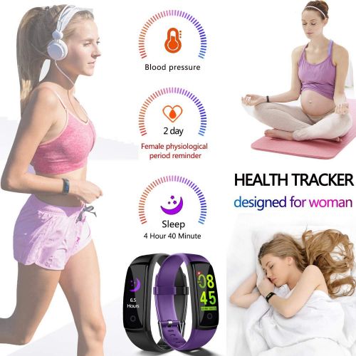  MorePro Fitness Tracker HR Waterproof Activity Tracker Watch with Heart Rate Blood Pressure Monitor, Color Screen Smart Wristband Pedometer, Sleep Tracking Calorie Counter