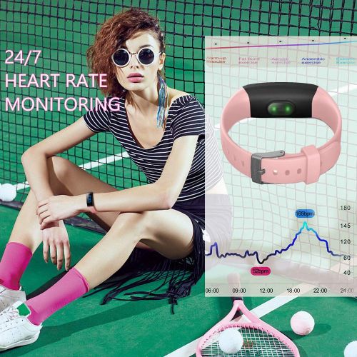  MorePro Fitness Tracker Waterproof Activity Tracker with Heart Rate Blood Pressure Monitor, Color Screen Smart Bracelet with Sleep Tracking Calorie Counter, Pedometer Watch for Kid