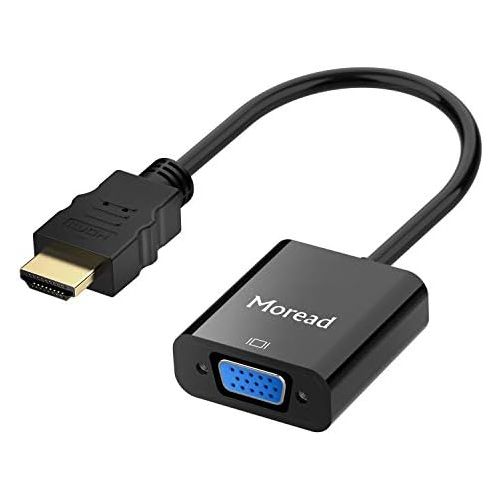  [아마존베스트]Moread HDMI to VGA, Gold-Plated HDMI to VGA Adapter (Male to Female) for Computer, Desktop, Laptop, PC, Monitor, Projector, HDTV, Chromebook, Raspberry Pi, Roku, Xbox and More - Bl