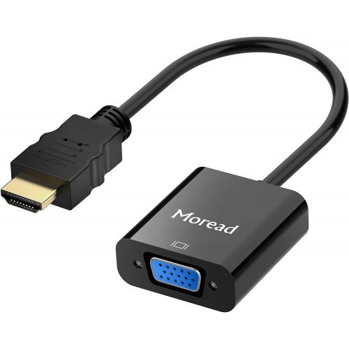  [아마존베스트]Moread HDMI to VGA, Gold-Plated HDMI to VGA Adapter (Male to Female) for Computer, Desktop, Laptop, PC, Monitor, Projector, HDTV, Chromebook, Raspberry Pi, Roku, Xbox and More - Bl