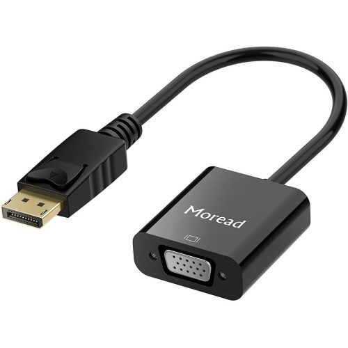  [아마존베스트]Moread DisplayPort (DP) to VGA Adapter, Gold-Plated Display Port to VGA Adapter (Male to Female) Compatible with Computer, Desktop, Laptop, PC, Monitor, Projector, HDTV - Black