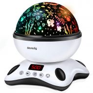 Moredig Night Light Projector Remote Control and Timer Design Projection lamp, Built-in 12 Light Songs 360 Degree Rotating 8 Colorful Lights for Children Kids Birthday, Parties - B