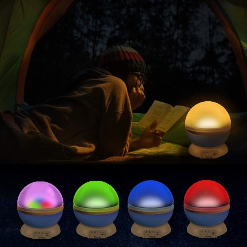  [아마존 핫딜]  [아마존핫딜]Moredig Nachtlicht Sternenhimmel Projektor Lampe, Baby Schlummerleucht 360° Rotation LED Nachtlampe mit 8 Farbige Lichter Sterneprojektion, Perfekte Night Light fuer Kinderzimmer Sc